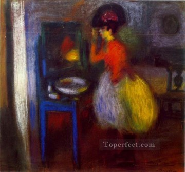 Dans la piece La loge 1900 Cubism Oil Paintings
